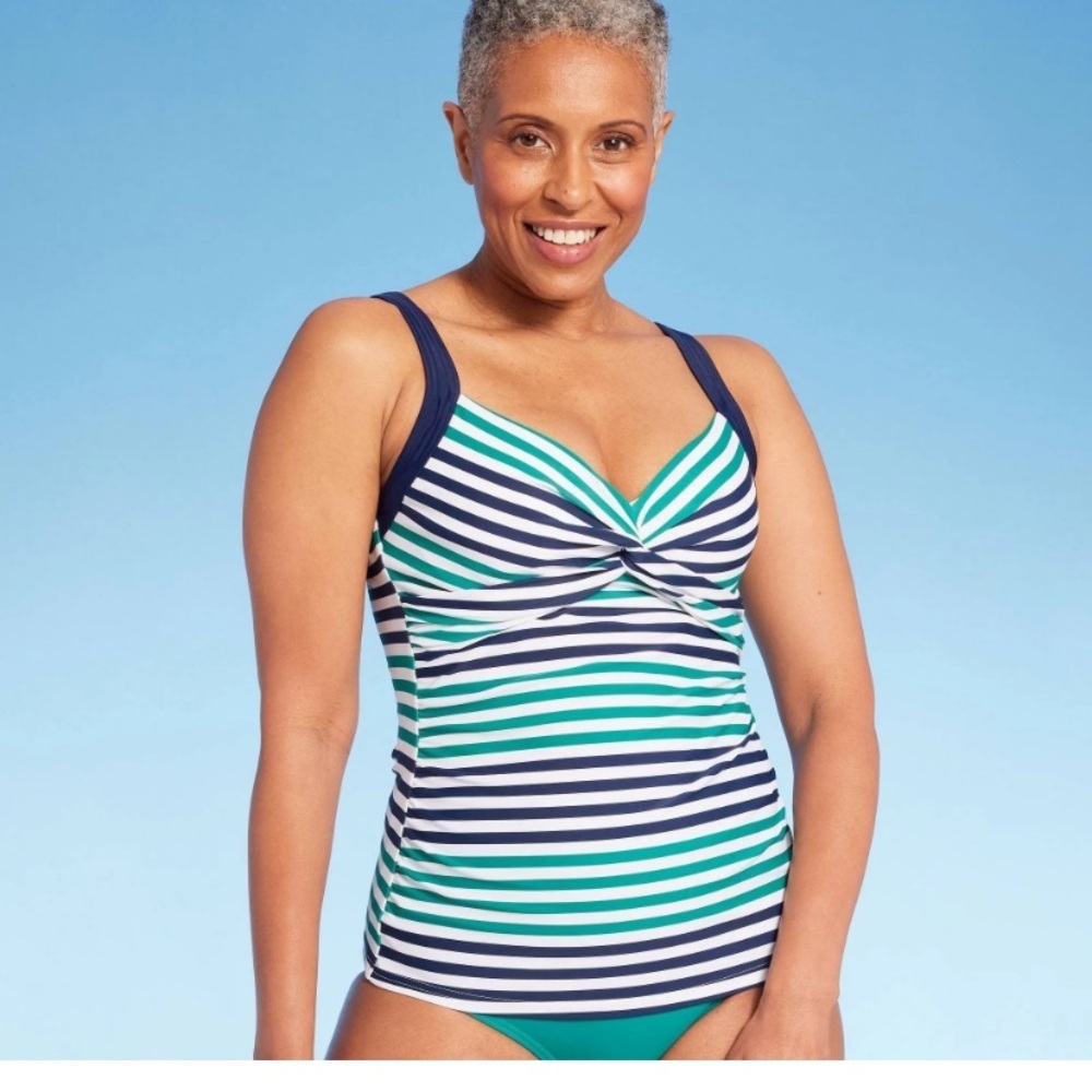 Lands' End Women's :
Swim *Nwt* Lands'
End Striped
Underwire Tankini
Top